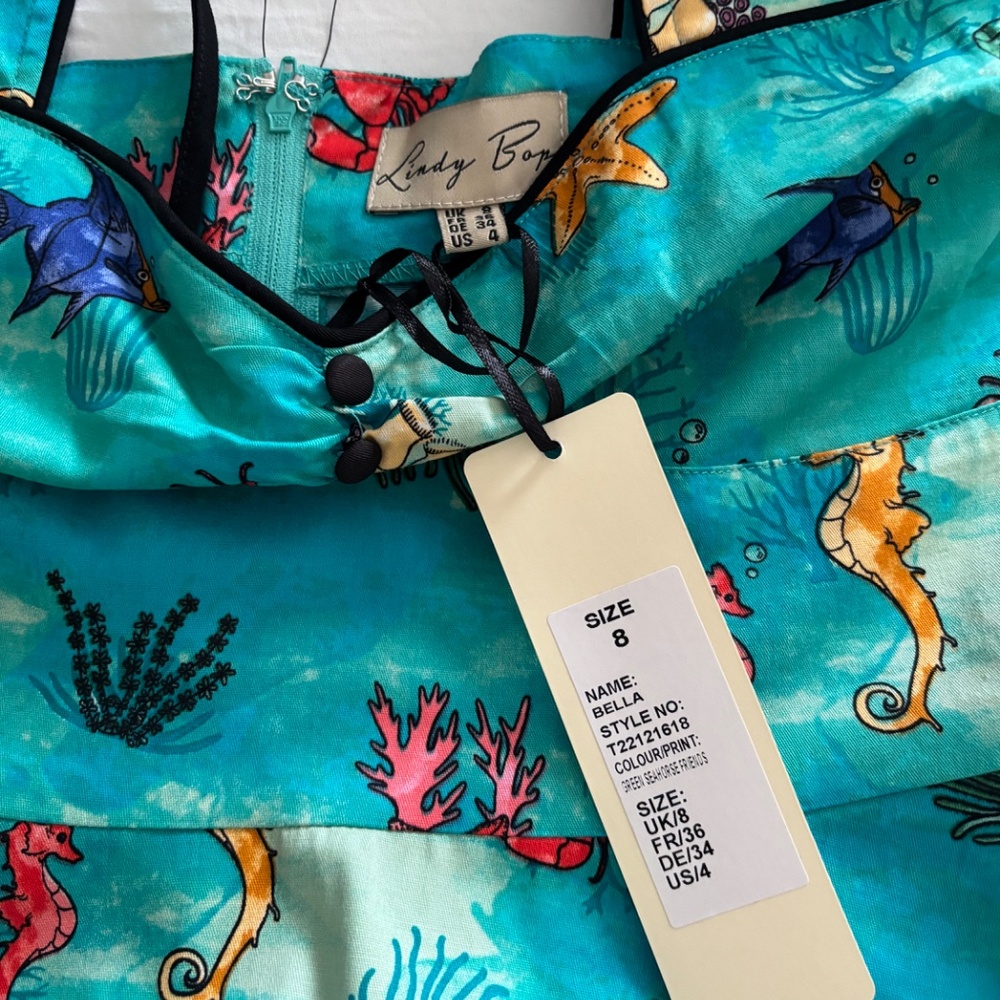 NWT! Lindy Bop Bella Dress in Seahorse Print XS - Picture 5 of 9